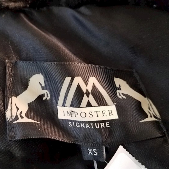 Women's XS Faux Fur Vest Black Imposter Signature Brand extra small - Picture 3 of 5